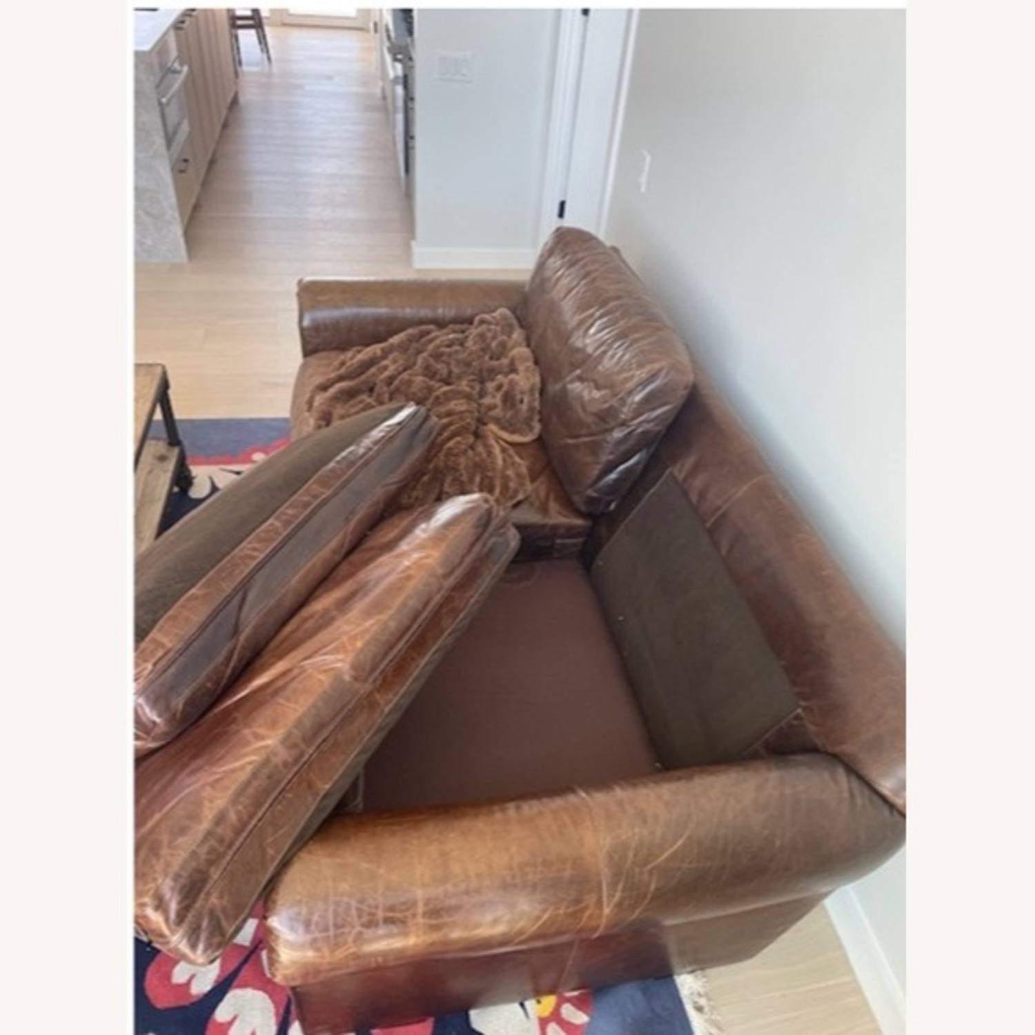 Restoration Hardware Lancaster Leather Sofa - image-3