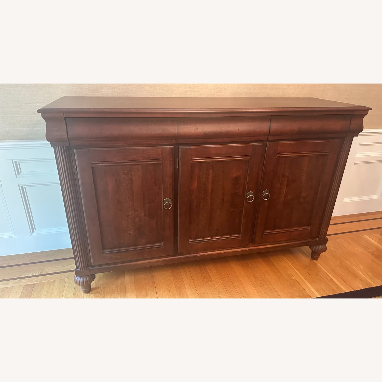 Ethan Allen Dark Solid Wood Side Board - image-1