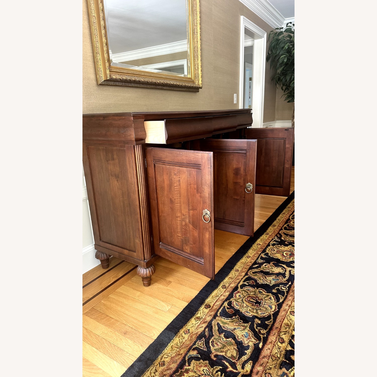 Ethan Allen Dark Solid Wood Side Board - image-3