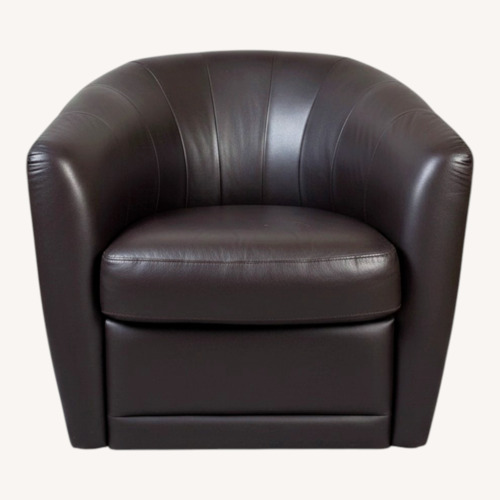 Used Natuzzi  Dark Brown Leather Accent Chair for sale on AptDeco