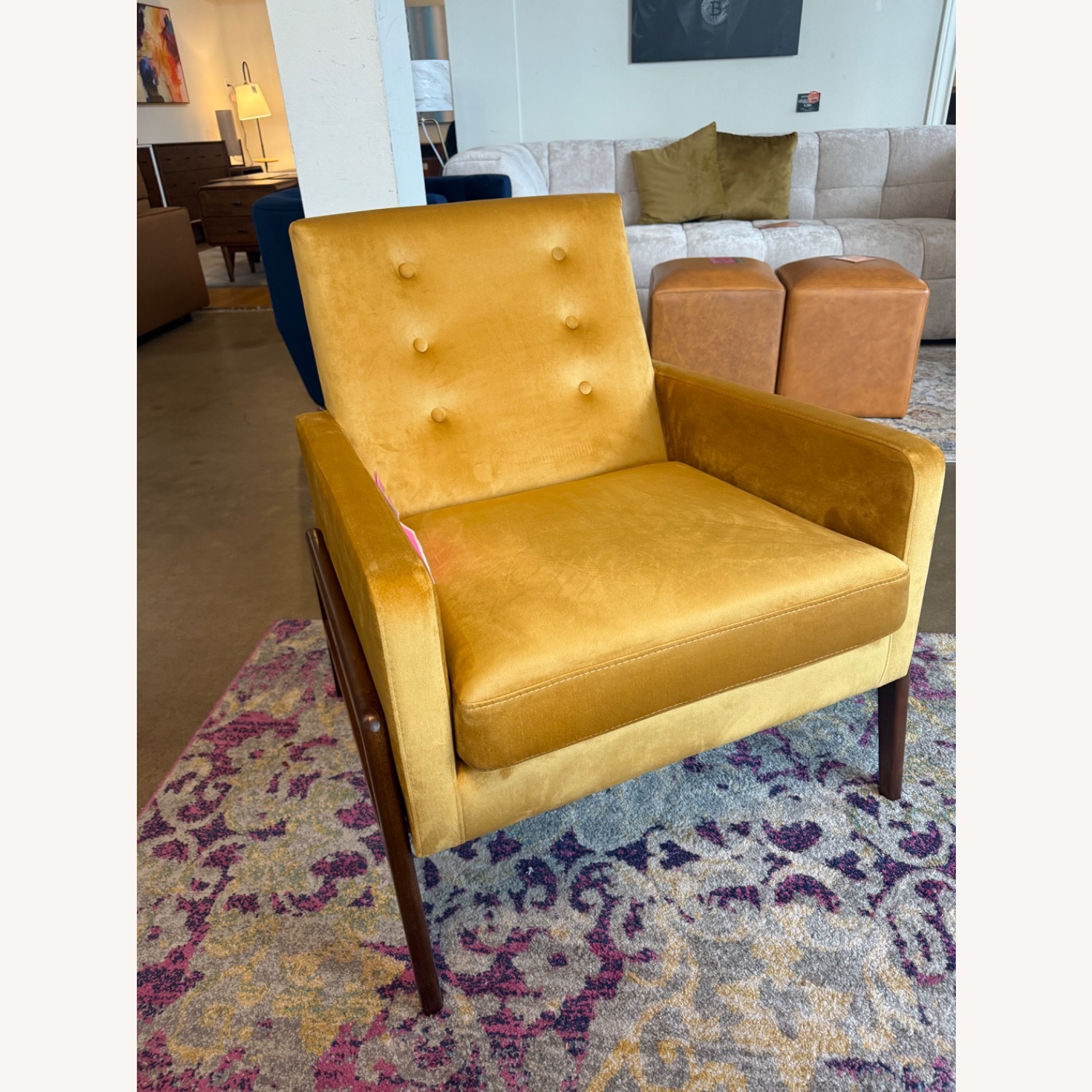 Stella Gold Velvet Accent Chair - image-1
