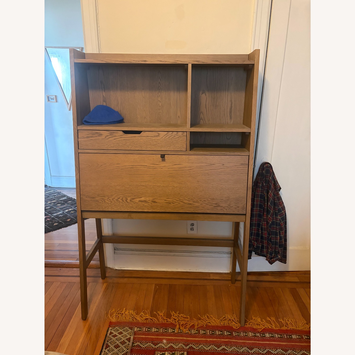 Crate & Barrel Clarke Light Brown Standing Architect Desk - image-1