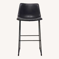 Black Faux Leather Bar Stools