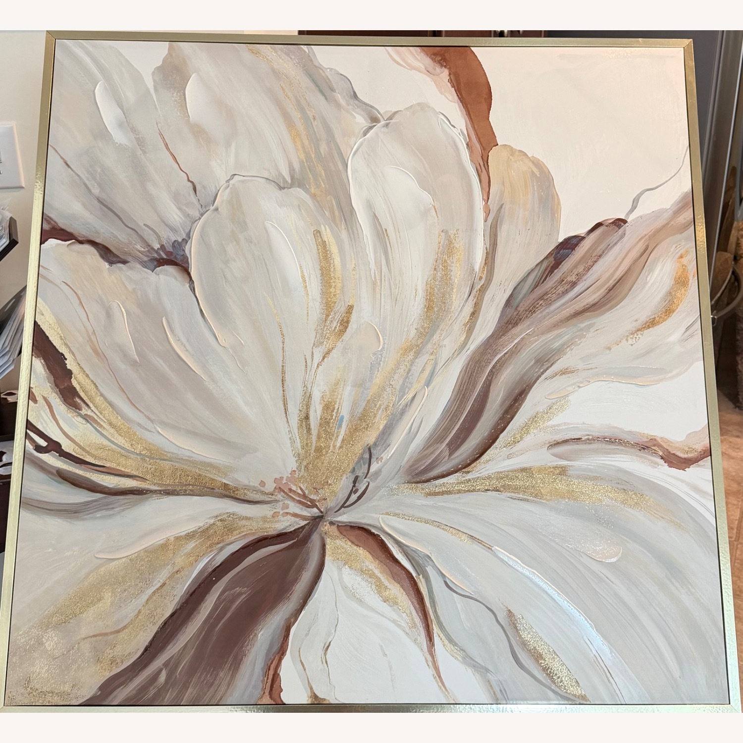 Gold and White Painting  - image-1