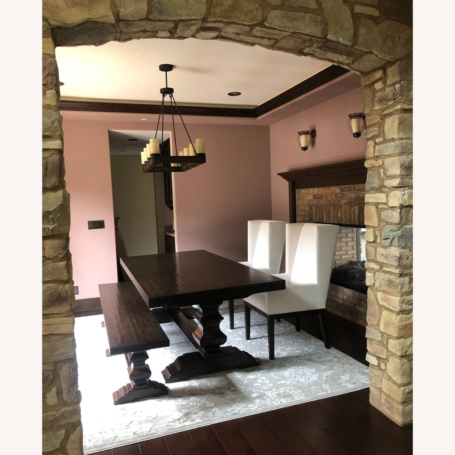 Pottery Barn Banks Table & Bench Banks Dinning Room Set  - image-2