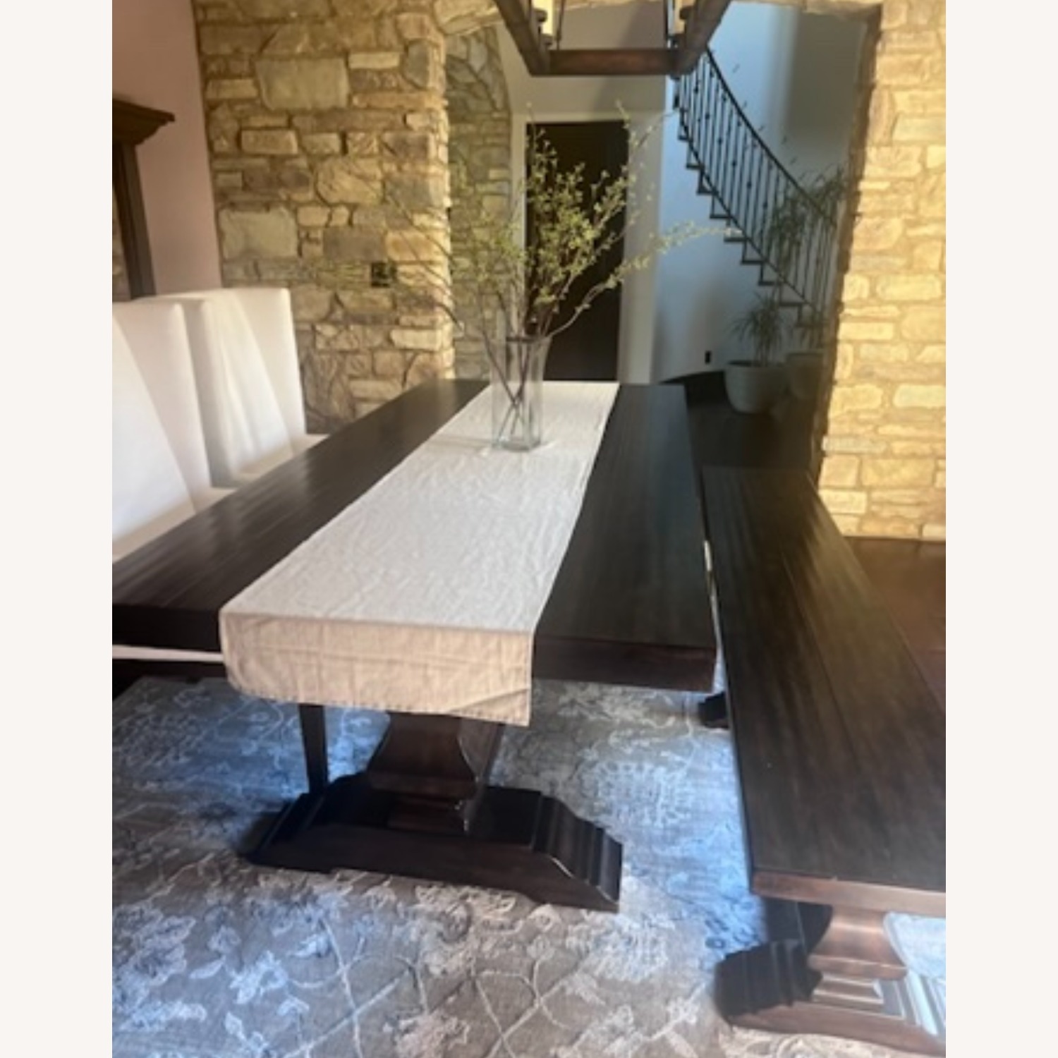 Pottery Barn Banks Table & Bench Banks Dinning Room Set  - image-3