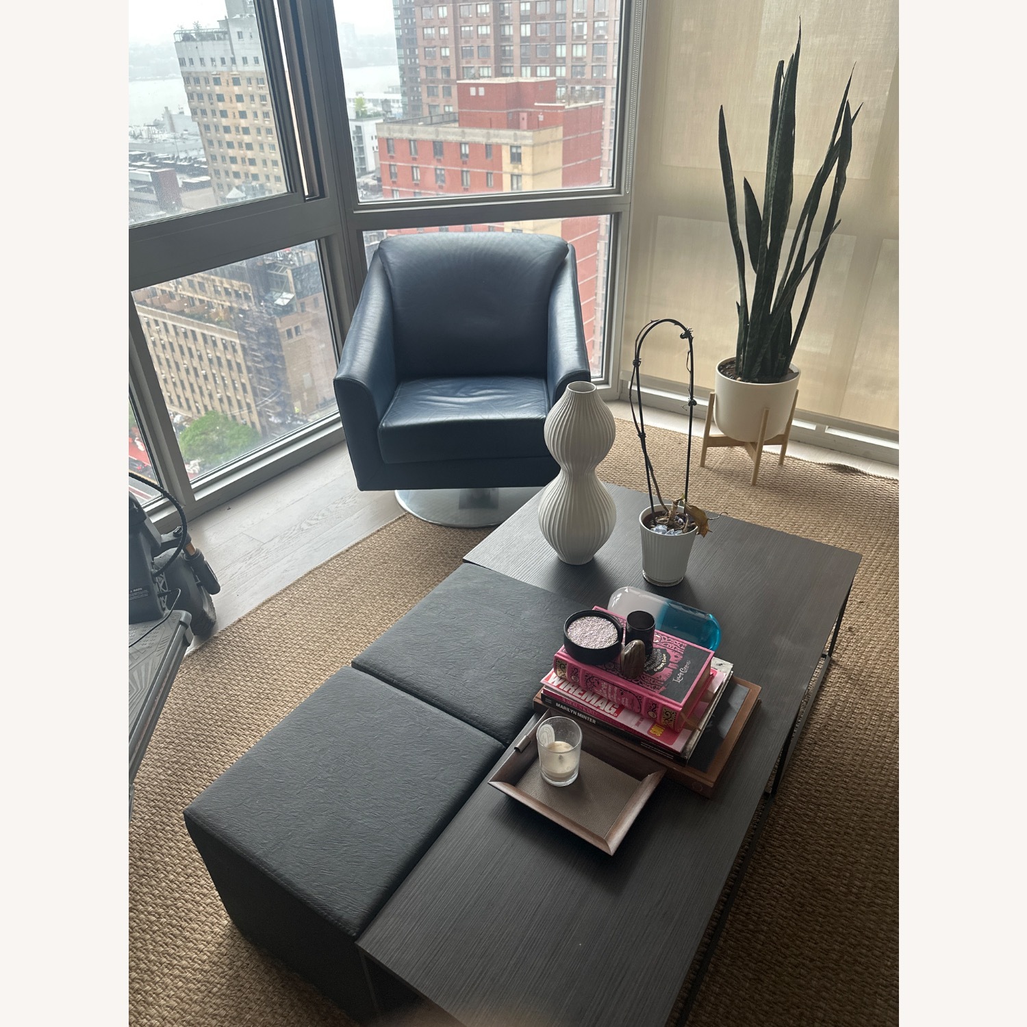 Lazzoni Ada 360 Blue Leather Armchair - image-3