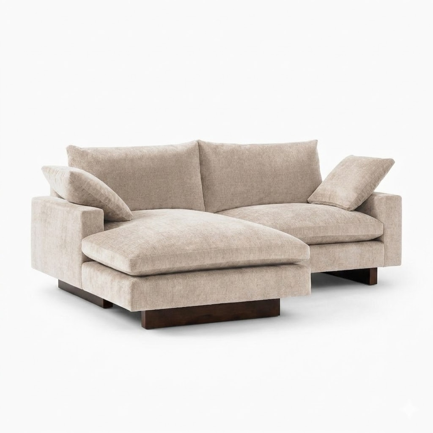 West Elm Harmony Natural Fabric 2 Piece Sectional - image-5