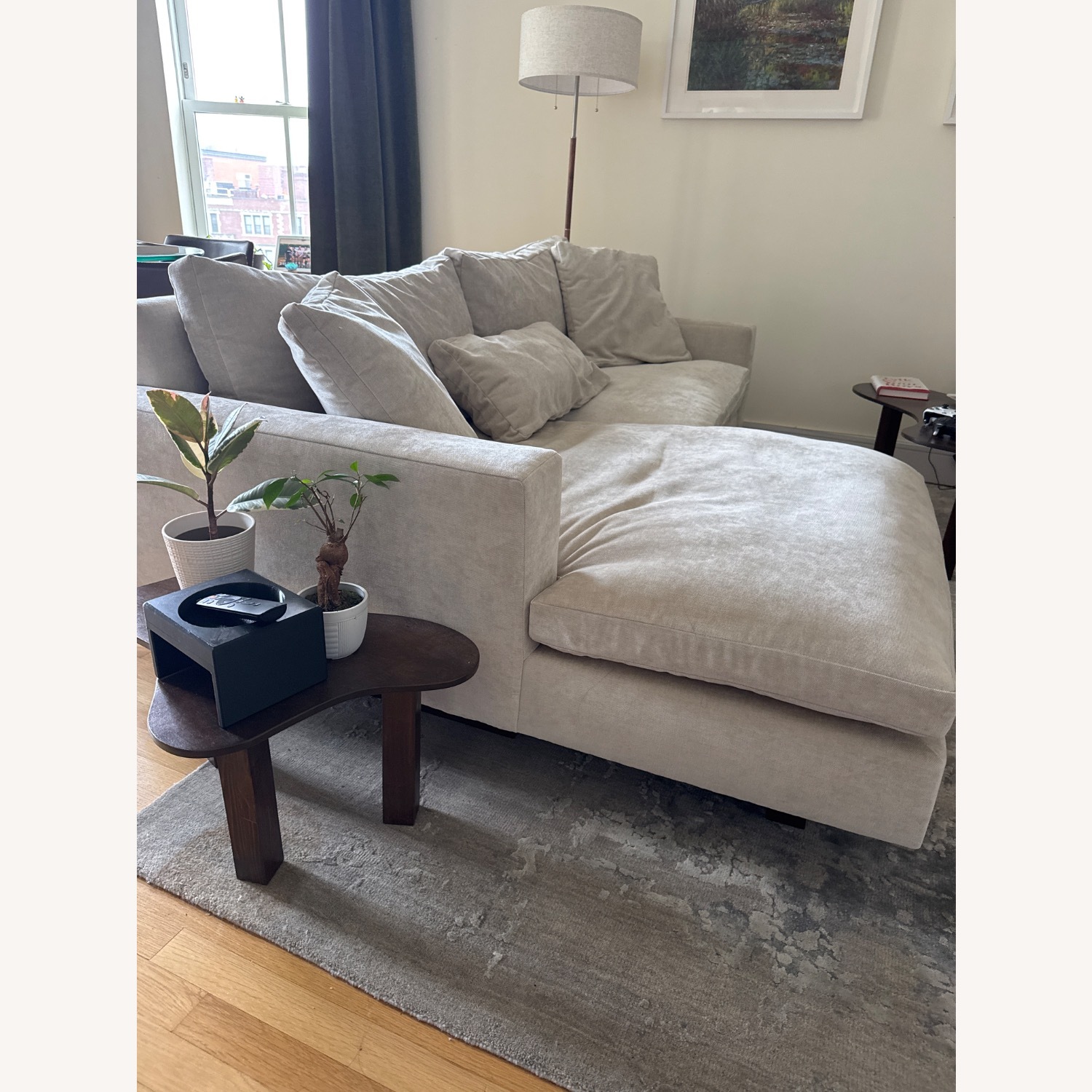 West Elm Harmony Natural Fabric 2 Piece Sectional - image-3