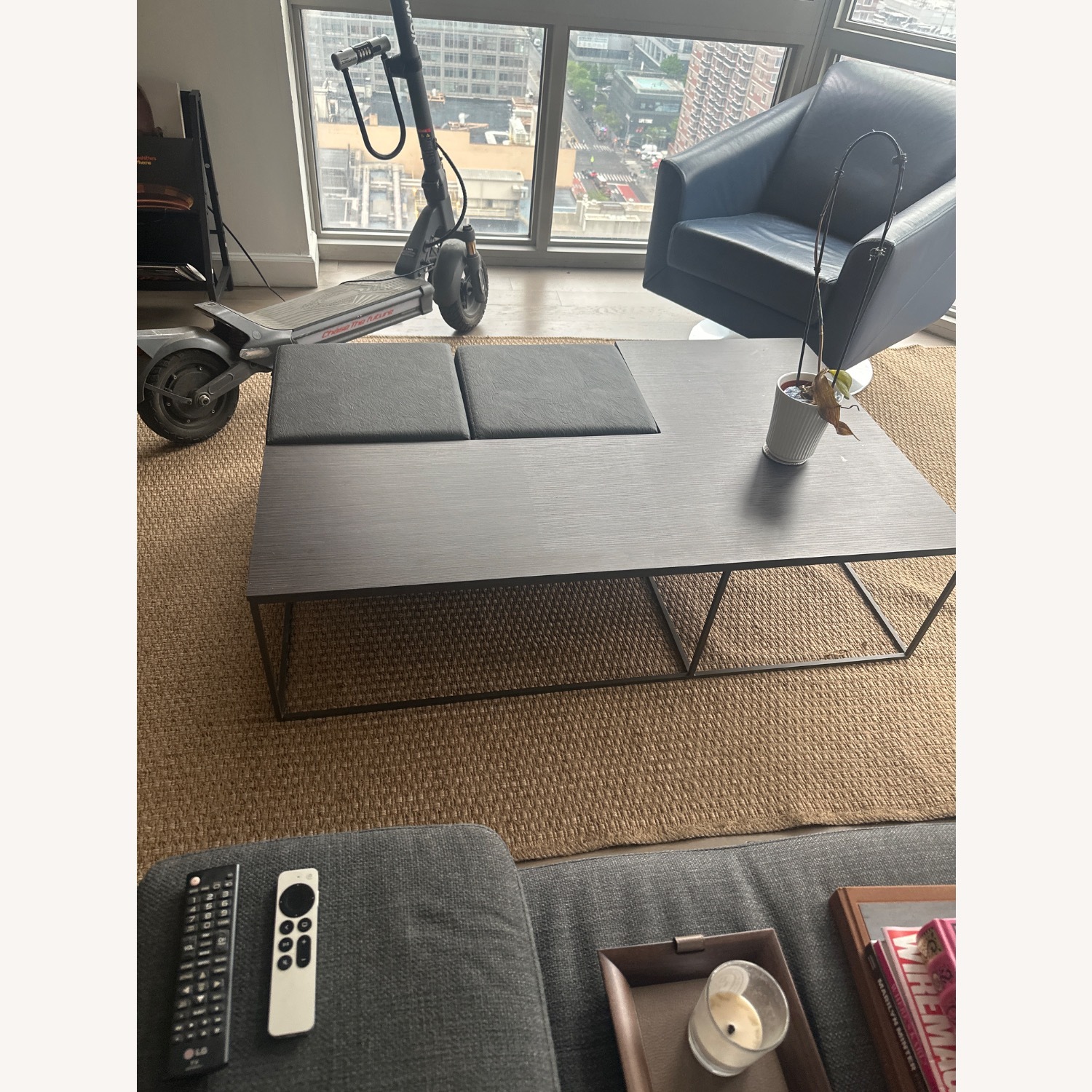 Lazzoni Dark Gray Wood Coffee Table - image-3