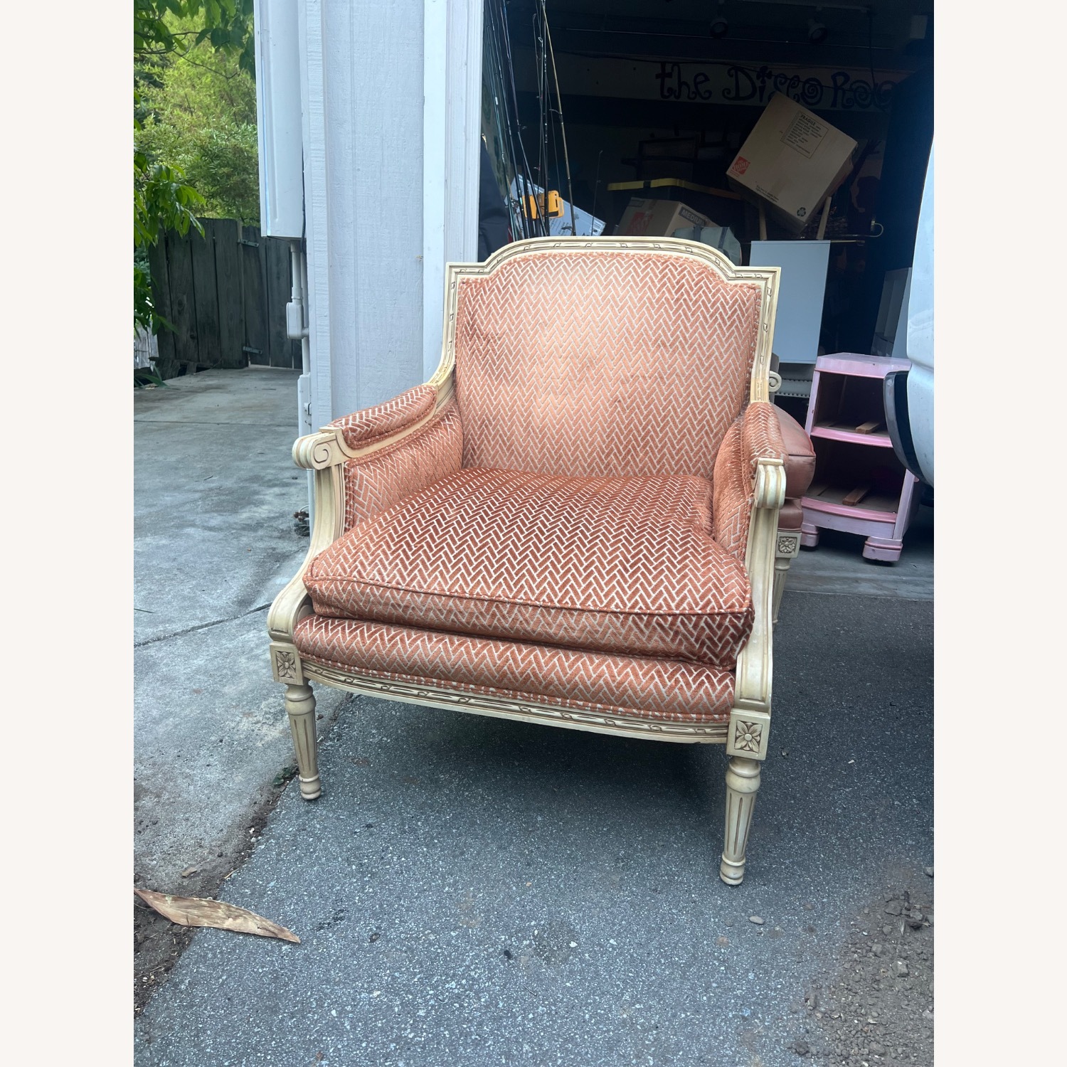Baker Furniture Louis Herringbone Fabric Armchair - image-1