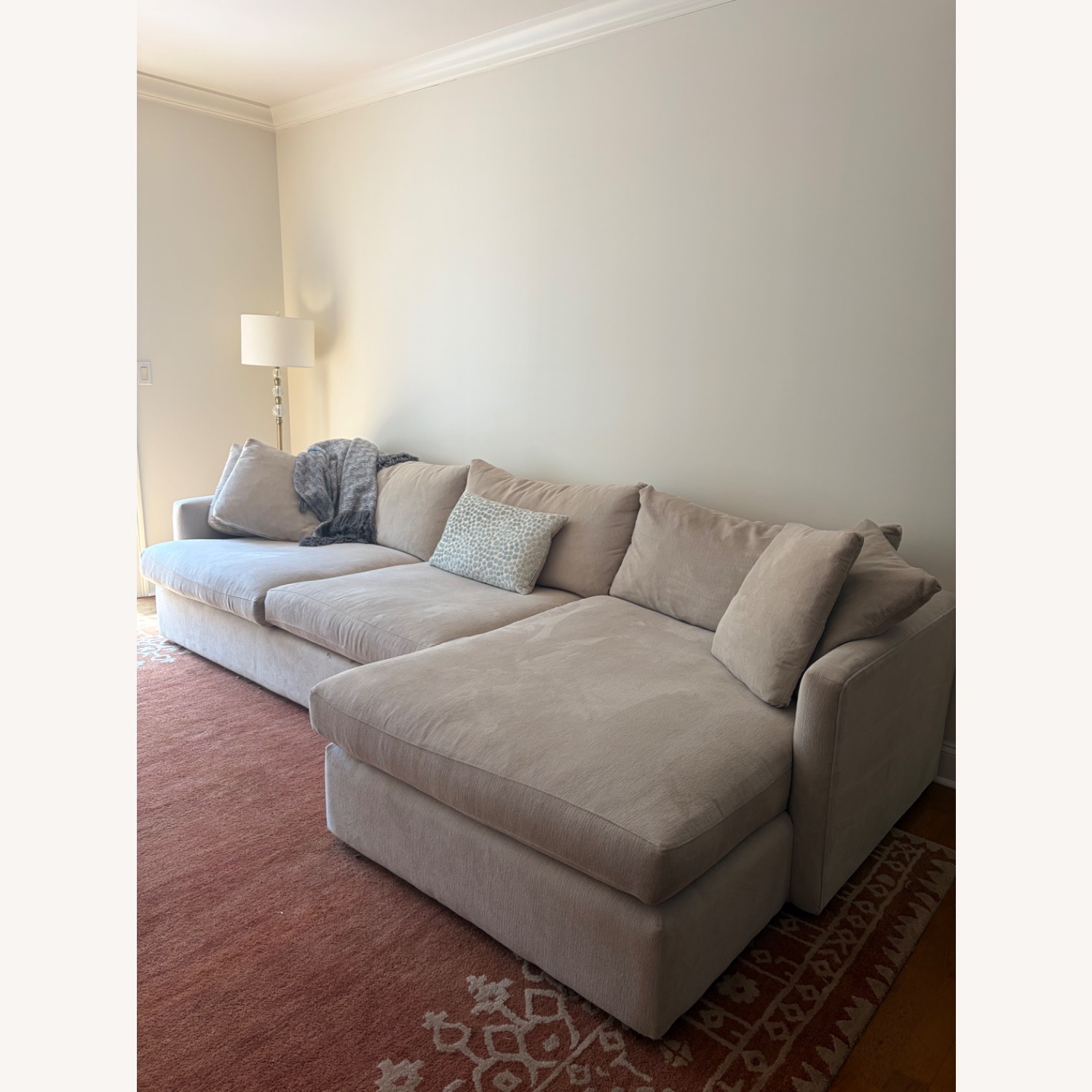 Crate & Barrel Natural Fabric 2 Piece Sectional - image-1
