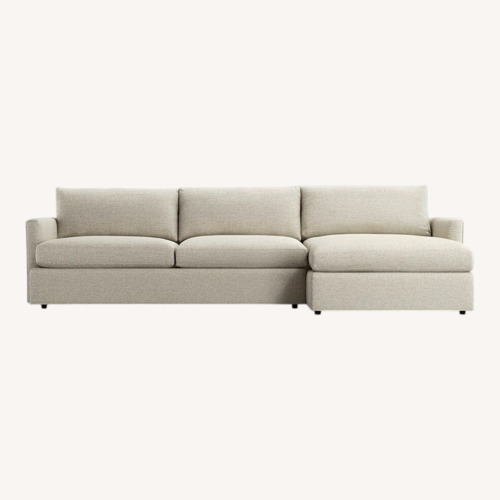 Used Crate & Barrel Natural Fabric 2 Piece Sectional for sale on AptDeco
