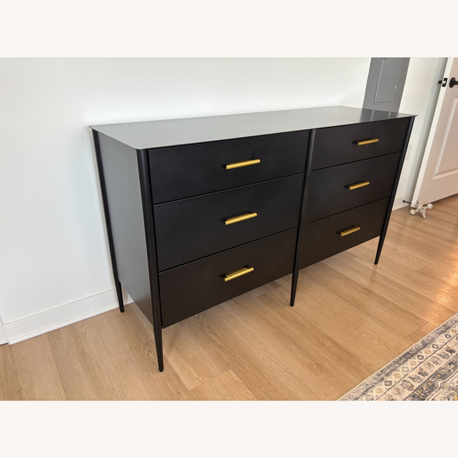West Elm Black Metalwork 6 Drawer Dresser - image-8