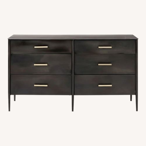 Used West Elm Black Metalwork 6 Drawer Dresser for sale on AptDeco