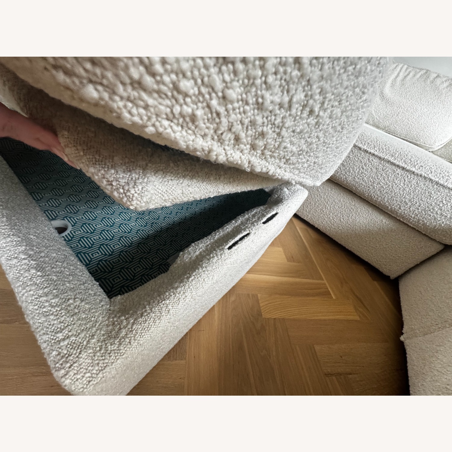 LoveSac White Boucle 3+ Piece Sectional - image-3