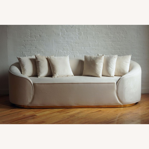 Used White Velvet 3+ Seater Sofa for sale on AptDeco