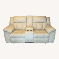 Ashley Furniture Signature White Fabric Loveseat