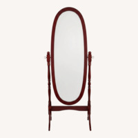 Queen Anna-style Cheval Oak Floor Mirror