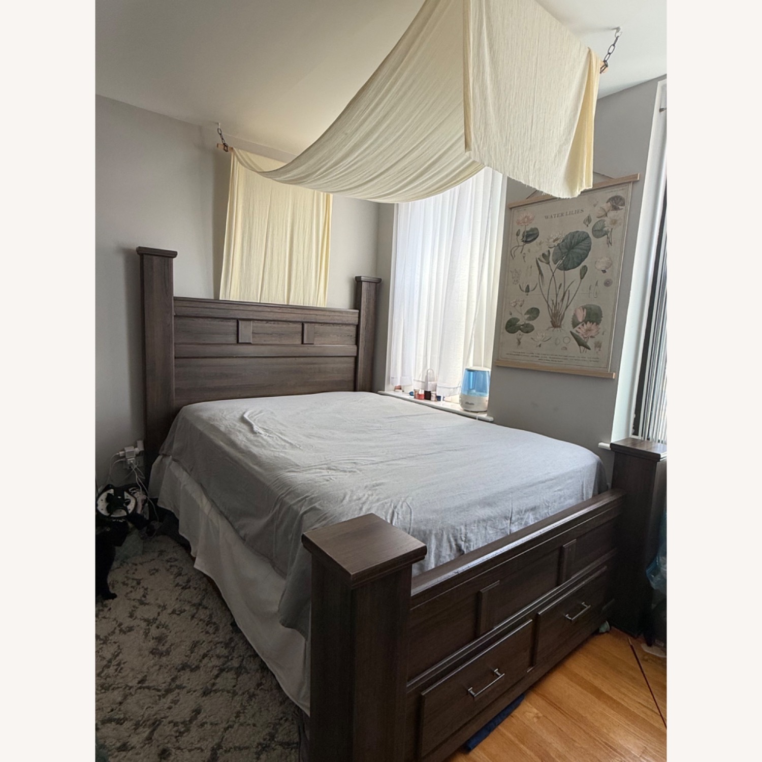 Ashley Furniture Juraro Dark Brown Queen Poster Bed - image-1