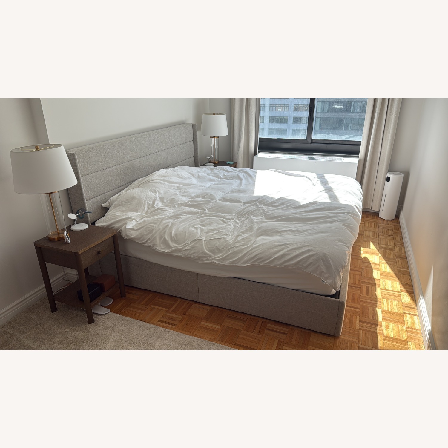 Allewie Light Beige Fabric King Bed  - image-1