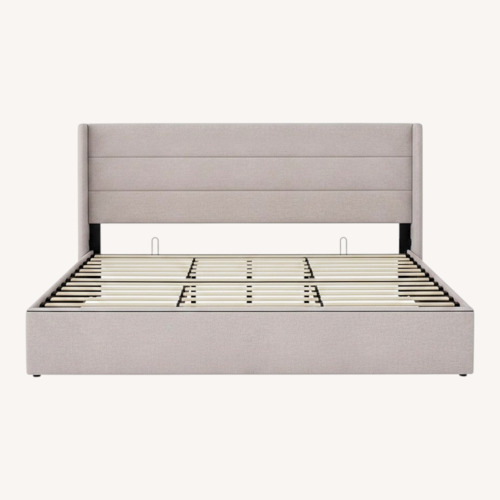 Used Allewie Light Beige Fabric King Bed  for sale on AptDeco