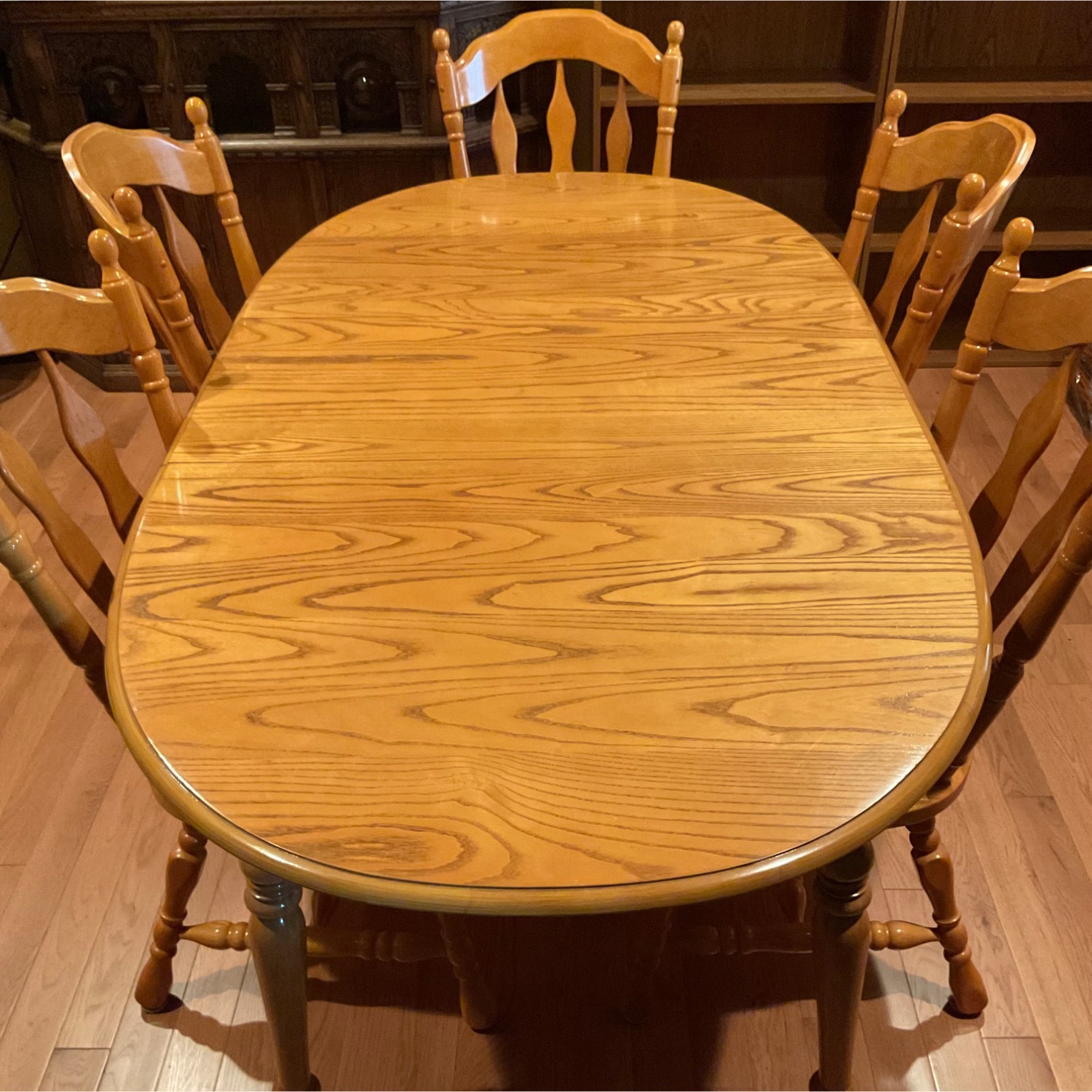 Handcrafted Oak Dining Table W 6 Chairs - image-1
