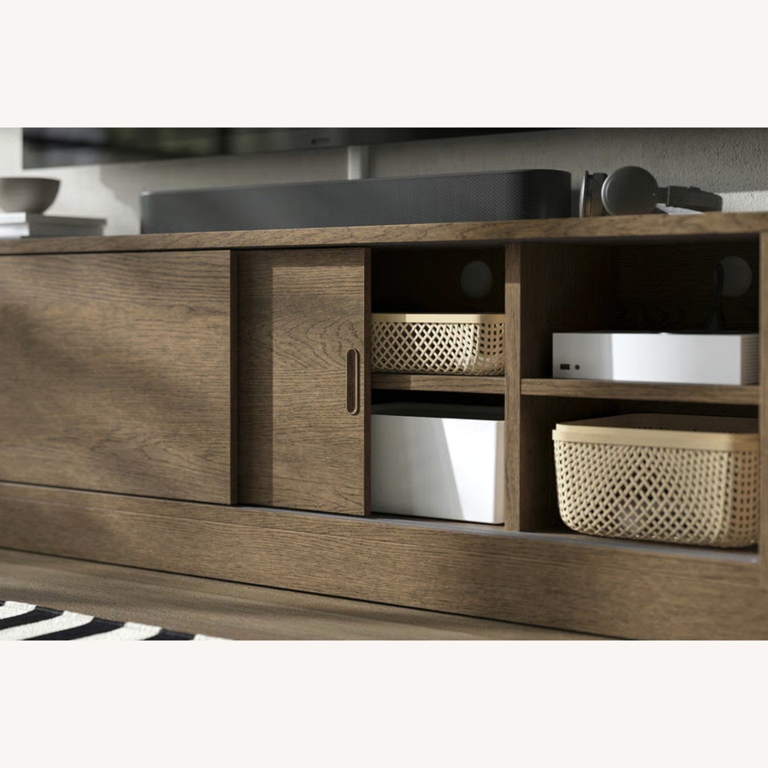 IKEA TONSTAD Dark Brown Wood Media Storage - image-8