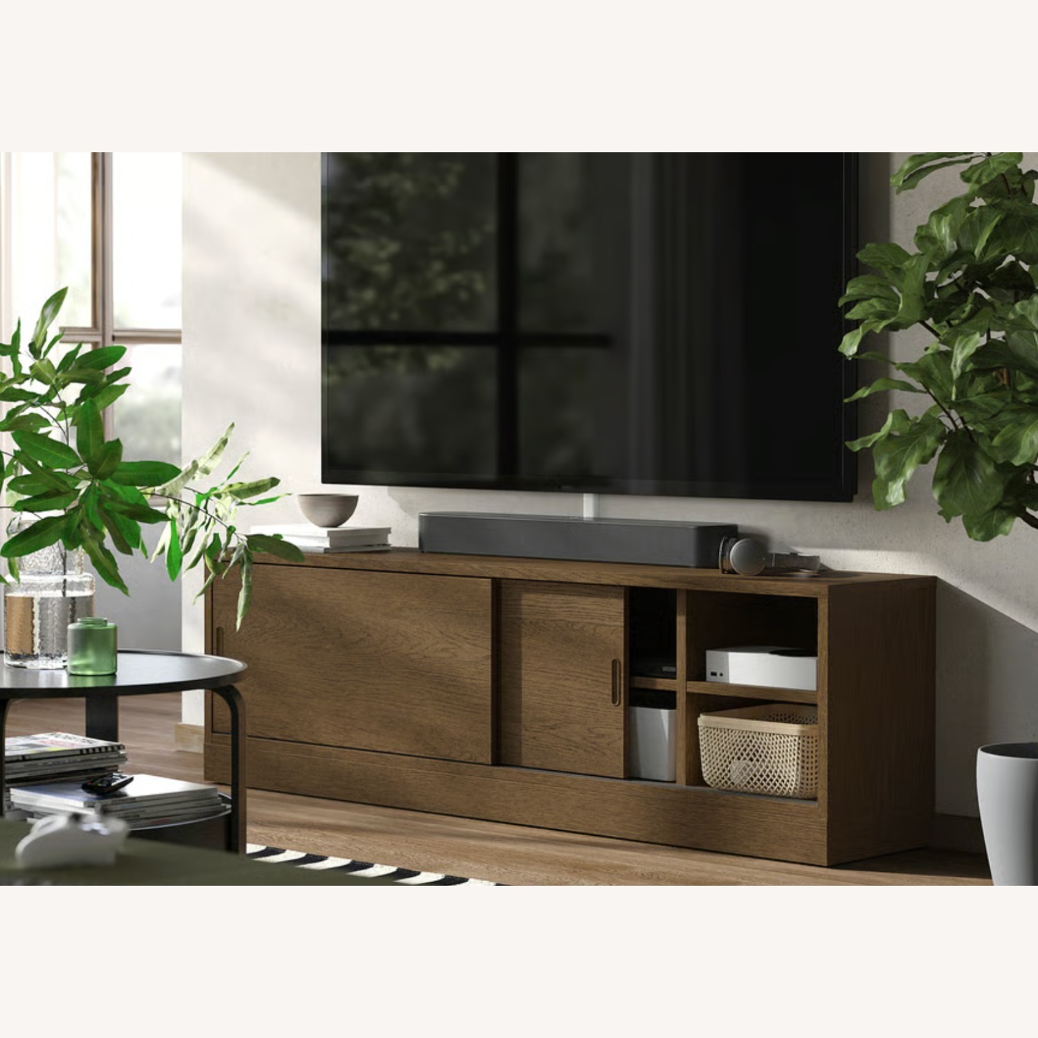 IKEA TONSTAD Dark Brown Wood Media Storage - image-5
