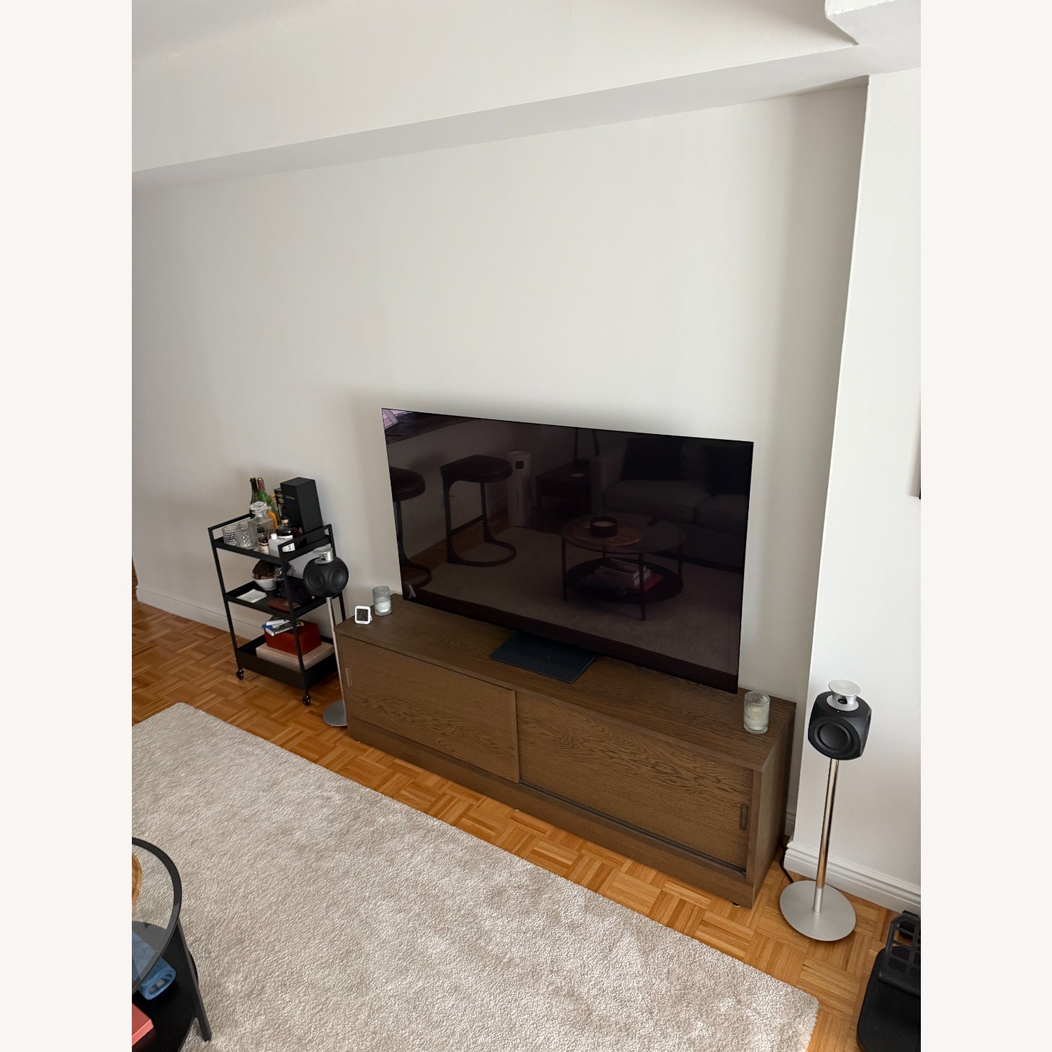IKEA TONSTAD Dark Brown Wood Media Storage - image-1