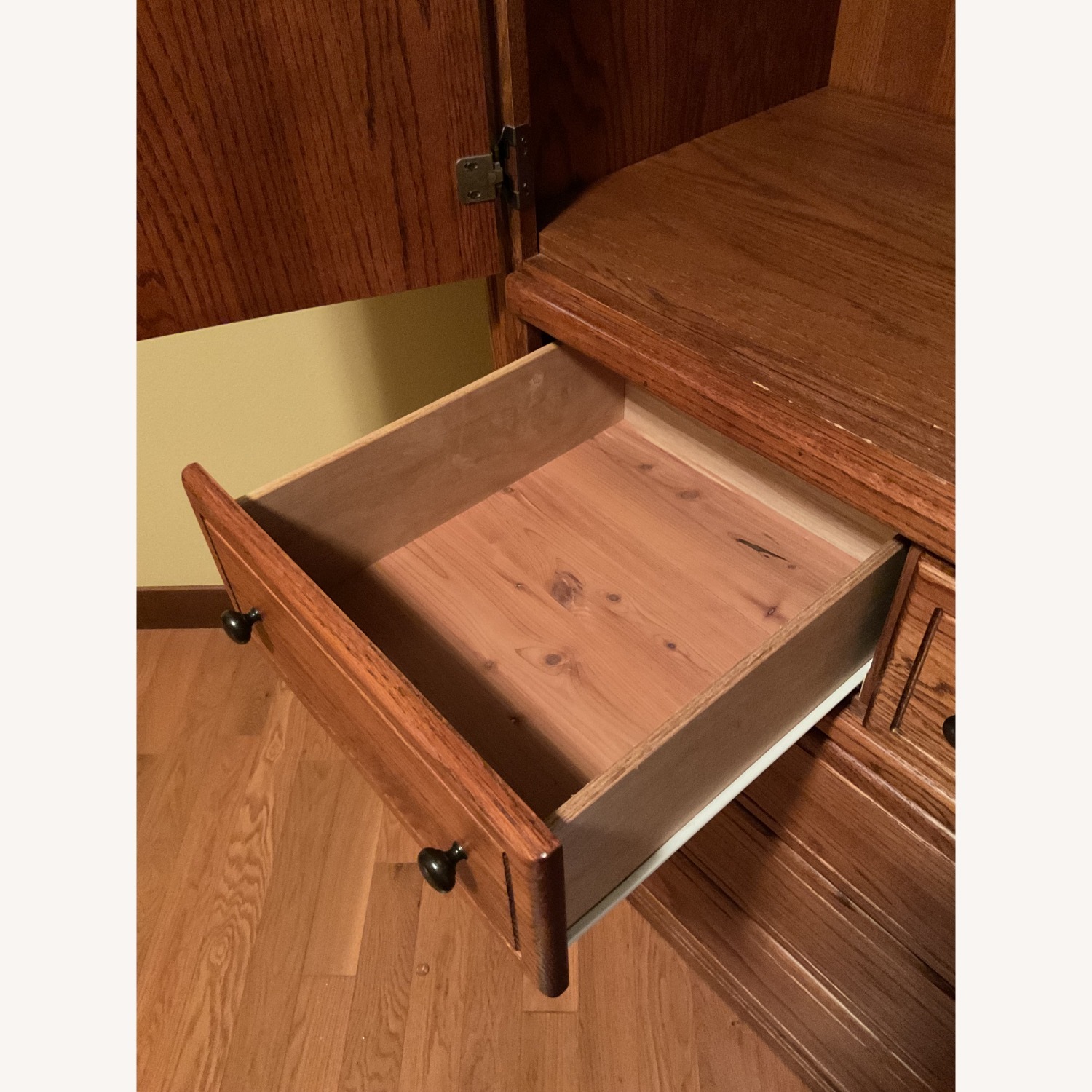 Dark Brown Oak Armoire with Five Drawers  - image-5