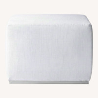 Restoration Hardware White Fabric Ottoman