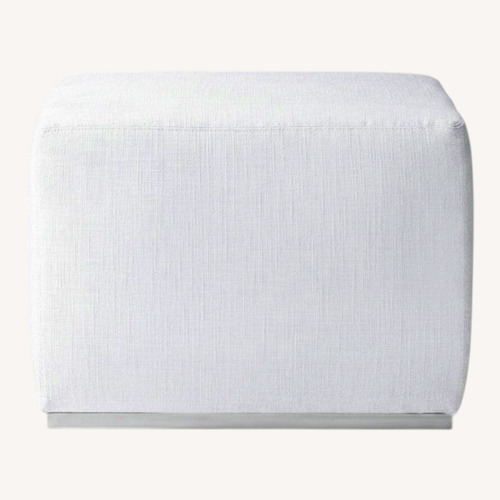 Used Restoration Hardware White Fabric Ottoman for sale on AptDeco