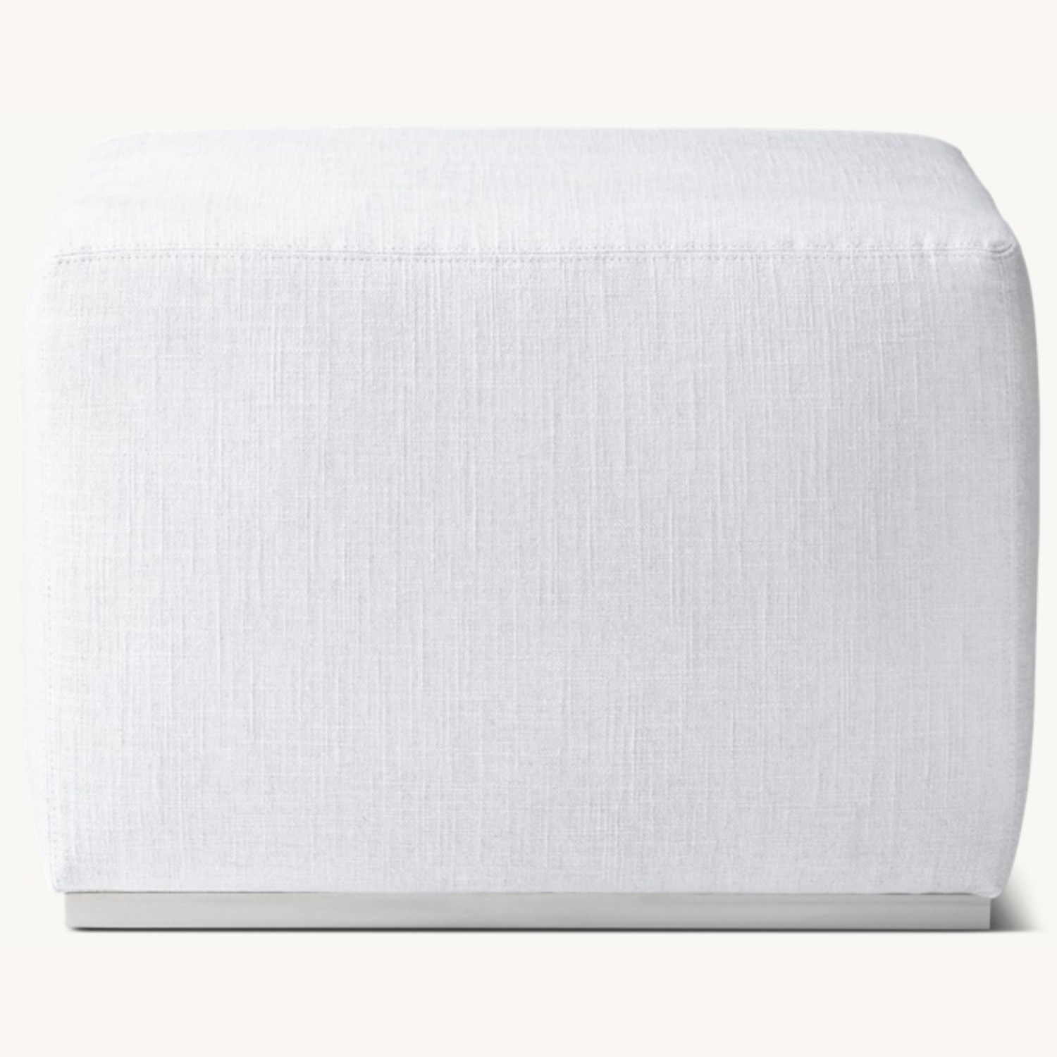 Restoration Hardware White Fabric Ottoman - image-7
