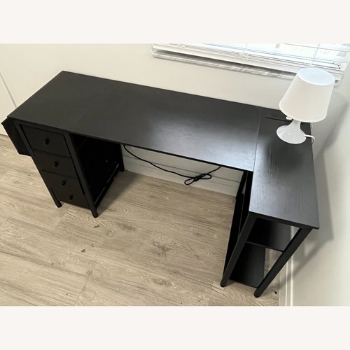 Used L Shaped PC Desk with Drawer and Storage Shelves for sale on AptDeco