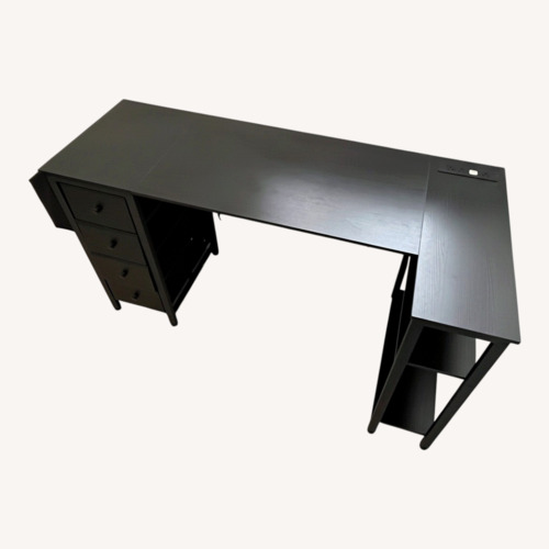 Used L Shaped PC Desk with Drawer and Storage Shelves for sale on AptDeco