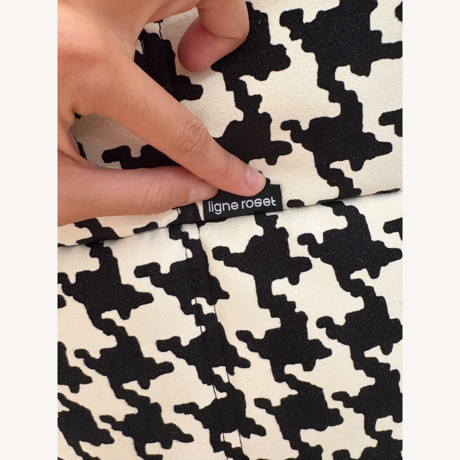 Ligne Roset Houndstooth Togo 40th Anniversary Chaise Lounge - image-7