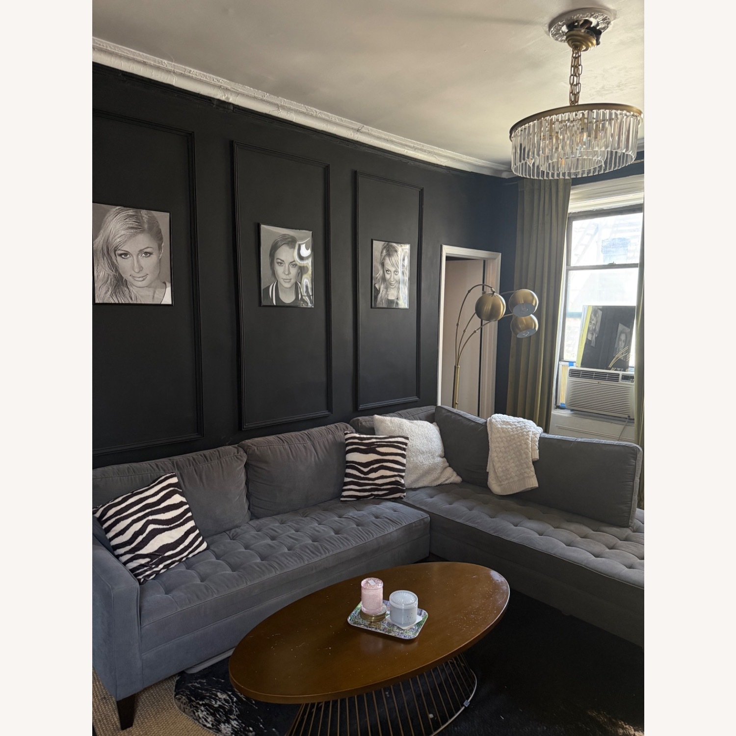 Z Gallerie Dark Gray 2 Piece Sectional - image-2