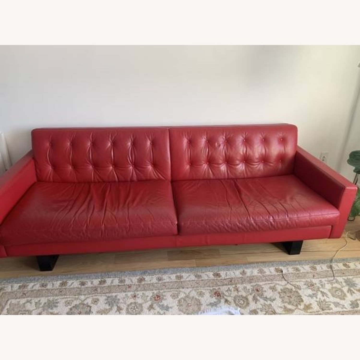 Room & Board Wells Red Leather 2 Seater Sofa - image-2