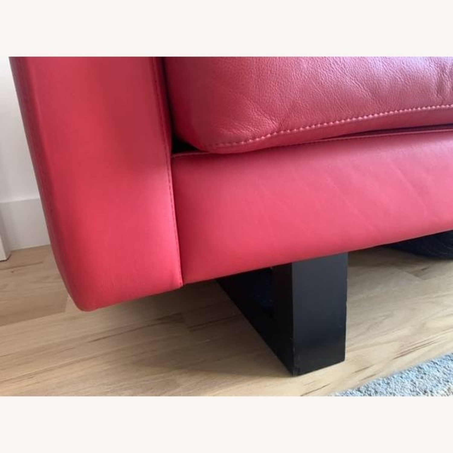 Room & Board Wells Red Leather 2 Seater Sofa - image-3