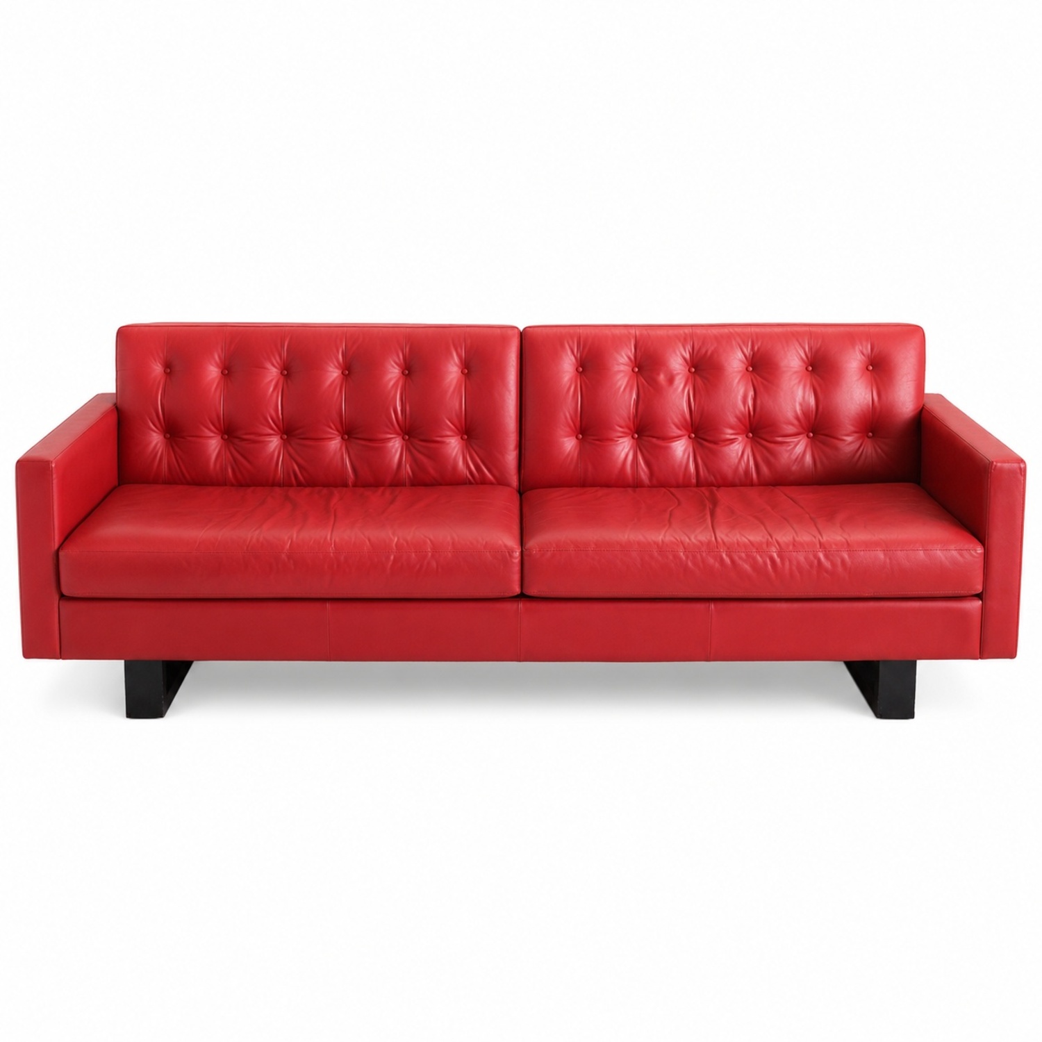 Room & Board Wells Red Leather 2 Seater Sofa - image-7