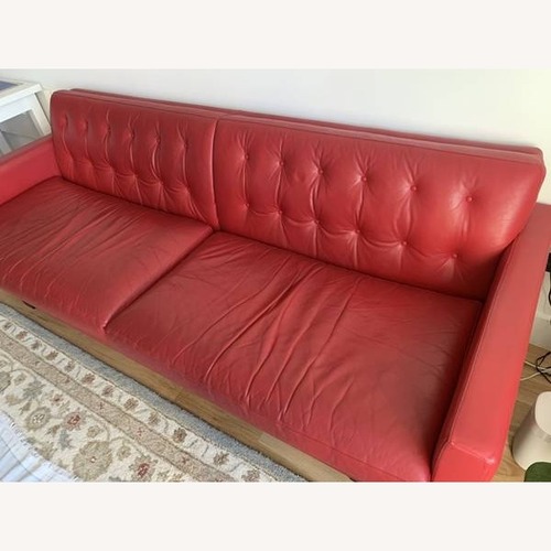 Used Room & Board Wells Red Leather 2 Seater Sofa for sale on AptDeco