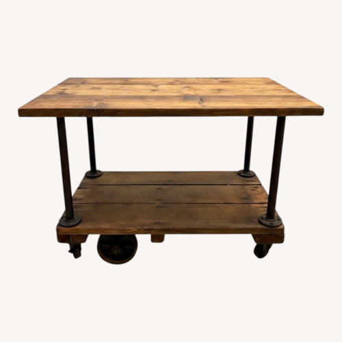 Used Natural Wood Kitchen Island for sale on AptDeco