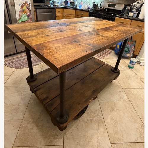 Used Natural Wood Kitchen Island for sale on AptDeco