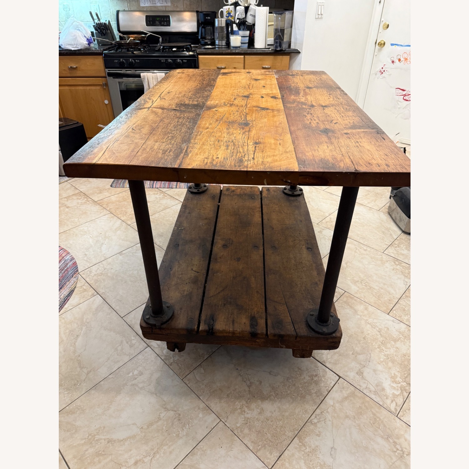 Natural Wood Kitchen Island - image-2