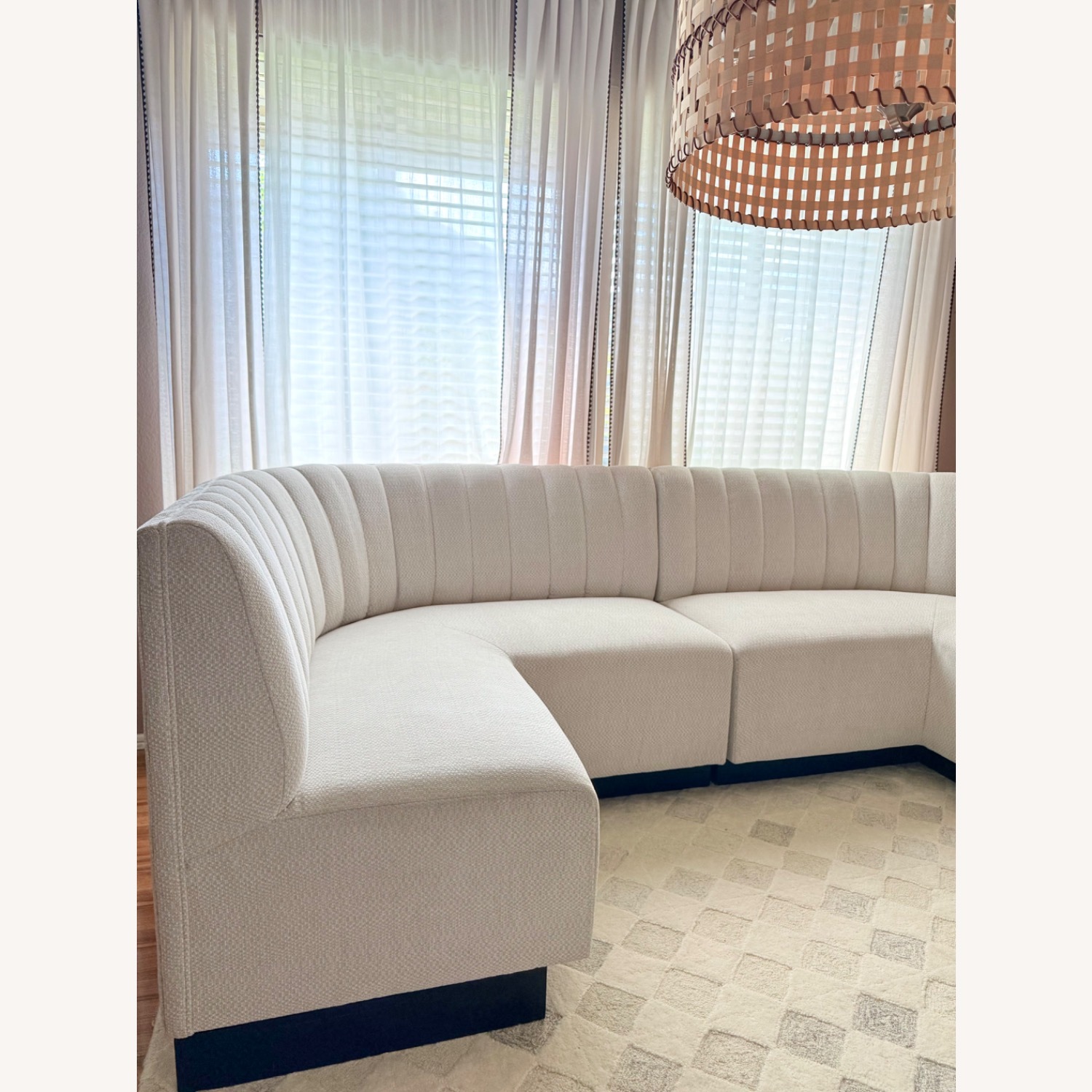 Williams Sonoma Garbo Natural Fabric Bench - image-2