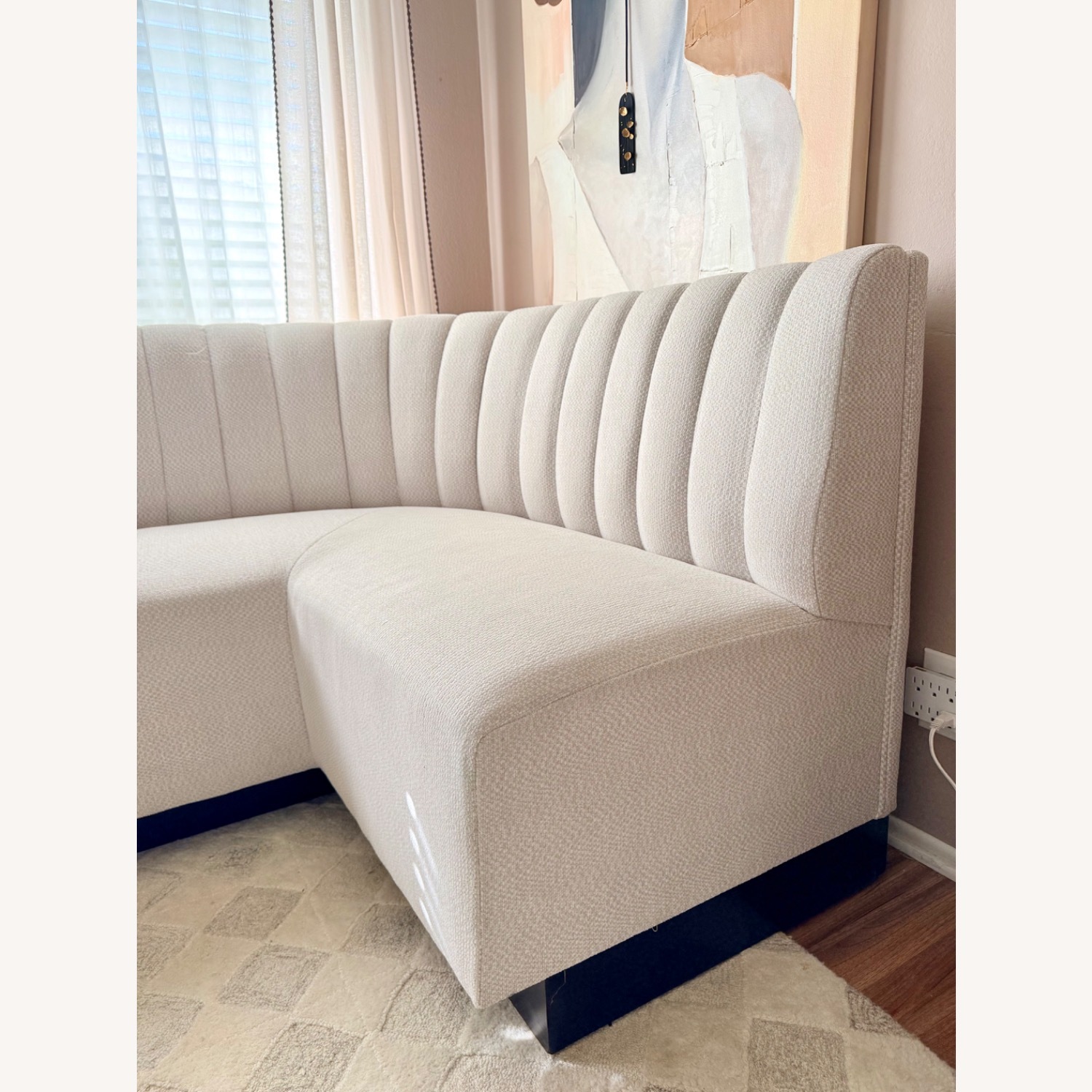 Williams Sonoma Garbo Natural Fabric Bench - image-3