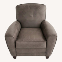 Ethan Allen Green Leather Armchair