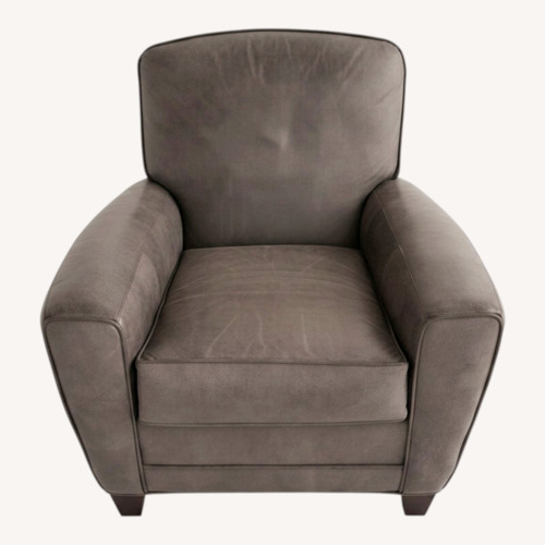 Used Ethan Allen Green Leather Armchair for sale on AptDeco