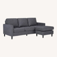 Living Spaces Mathers Slate Grey Fabric 91" Sofa with Reversible Chaise